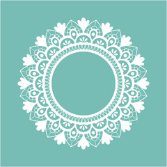  Vector lace round doily,  christmas snowflake decoration, design element.