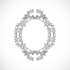 Monochrome, delicate frame from branches