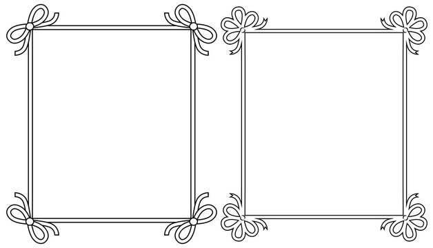 Ornamental Frames with Vintage Decor Bows Elements
