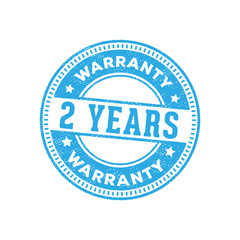 two years warranty sign label symbol stamp