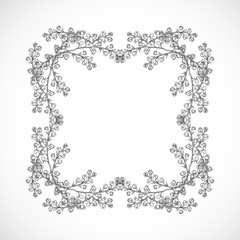 Monochrome, delicate frame from branches