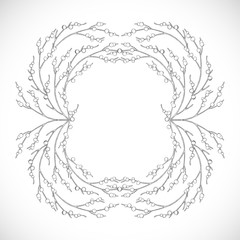 Monochrome, delicate frame from branches