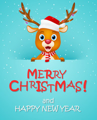 Merry Christmas background with Reindeer 