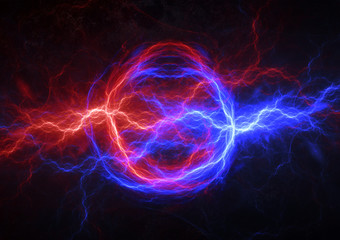 Obraz premium Piorun elektryczny i lodowy, tło energii plazmy