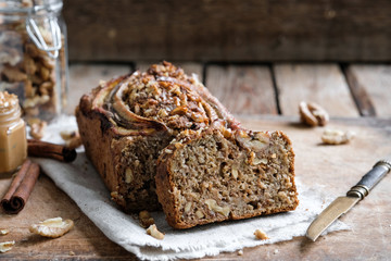 Banana bread with nuts