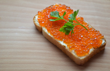 Sandwich with caviar