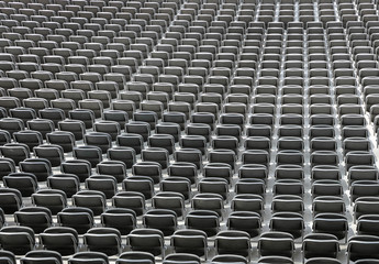 gray chairs without spectators in the sports facility