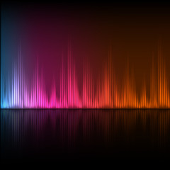 Abstract equalizer background. Blue-purple-orange wave.