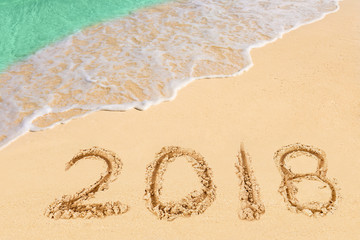 Numbers 2018 on beach