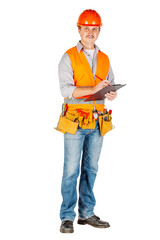 engineer in a helmet signed a contract