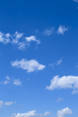 Bright blue Sky with some clouds.