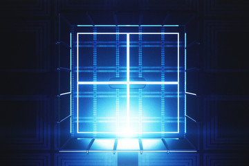 Glowing safe backdrop