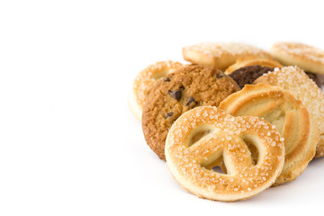 Butter cookies copyspace isolated on white background
