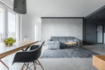 Gray loft interior