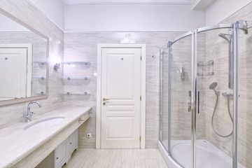 The interior of bathroom.