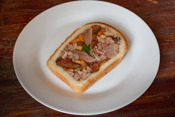 cold appetizer of wild duck
