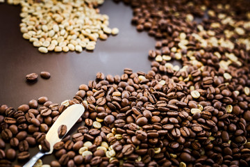 A coffee experienced checked coffee beans roasting