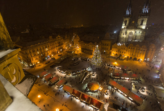 The Old Town Square at Christmas time.