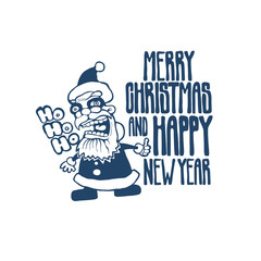 Merry Christmas and Happy new year Greeting Card with Santa Claus, vector illustration.