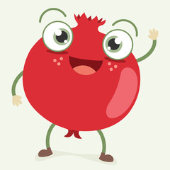 Pomegranate Character Vector Illustration