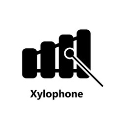 Xylophone symbol on white background black text
