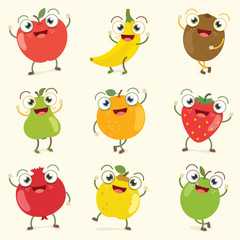 Fruit Characters Vector Illustration