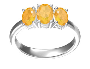 Jewellery ring on a white background (high resolution 3D image)