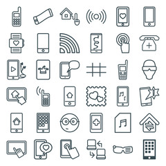 Set of 36 smart outline icons