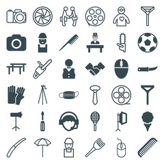 Set of 36 professional filled and outline icons