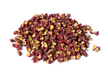 Sichuan chinese pepper on white