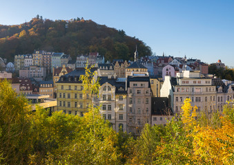 Autumn walks in the beautiful city of Karlovy Vary (Carksbad) and its surroundings, Bohemia, Sokolov, Karlovary Region, Czech Republic