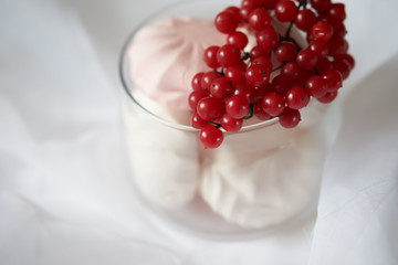 marshmallows with viburnum berries