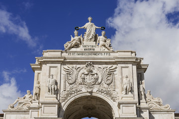 Fototapeta na wymiar Der Arco da rua Augusta, Lissabon