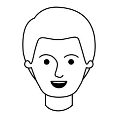 male face with short hair in monochrome silhouette vector illustration