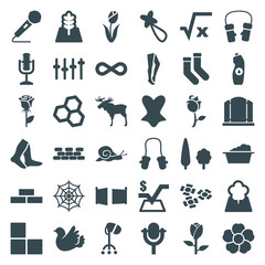 Obraz premium Set of 36 pattern filled icons