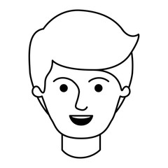 Obraz na płótnie Canvas male face with side part hairstyle in monochrome silhouette vector illustration