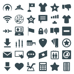 Set of 36 website filled icons