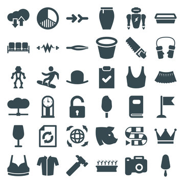 Set of 36 collection filled icons