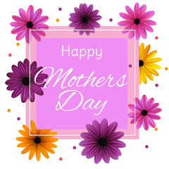 Mothers Day. Flowers. Frame. Holidays. Floral background. Border. Vector illustration. Card. Invitation.