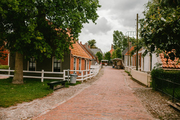 Old brick houses in the Netherlands.