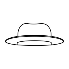 top-hat monochrome silhouette on white background vector illustration