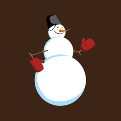 cartoon snowman on dark background