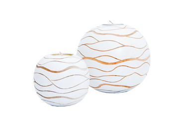 white candlestick isolated on white background