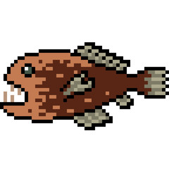 vector pixel art deep sea fish