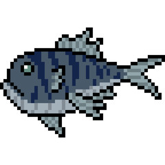 Fototapeta na wymiar vector pixel art deep sea fish