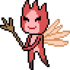 Obraz premium vector pixel art fairy
