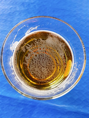 Background of beer glass viewed from above