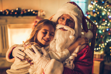 Girl with Santa Claus