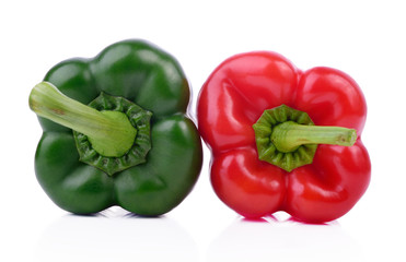pepper  sweet red and green isolated on a white background