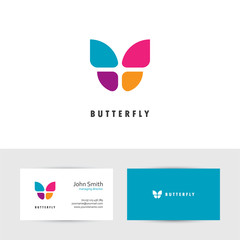Colorful butterfly logo.